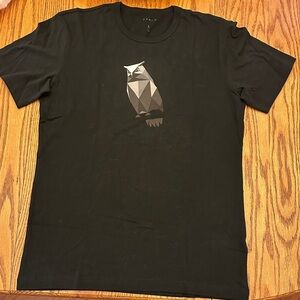Tesla Black Geometric Owl T-Shirt